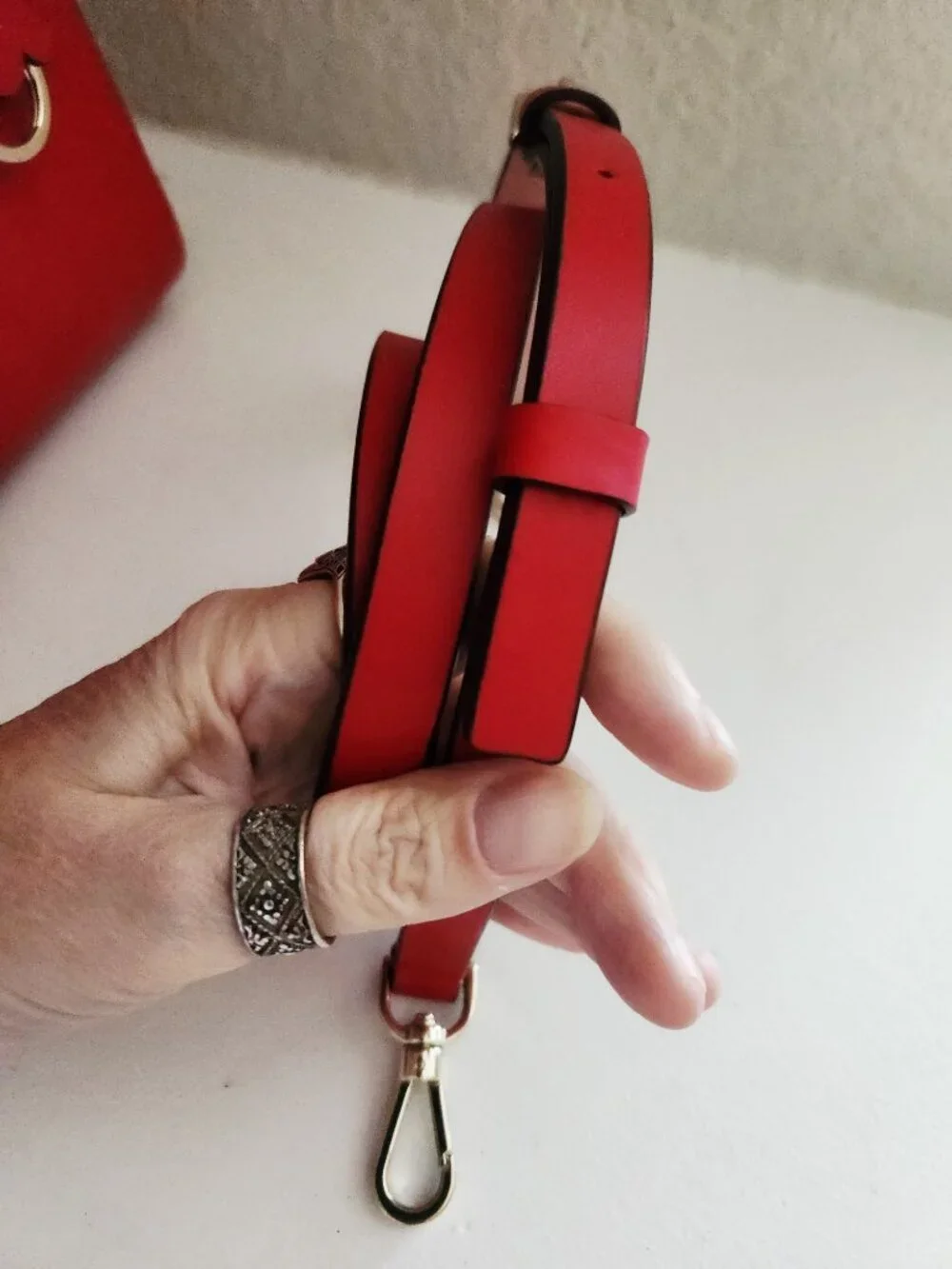 New Kate Spade NY Mina Red Leather Scalloped Shoulder Bag Purse